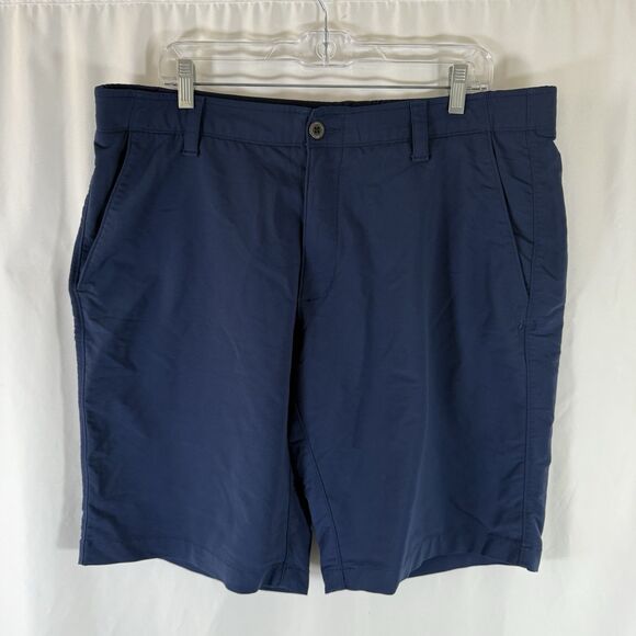 Under Armour Shorts Men's 38 Navy Blue Loose Golf Athletic Pockets - Picture 1 of 6